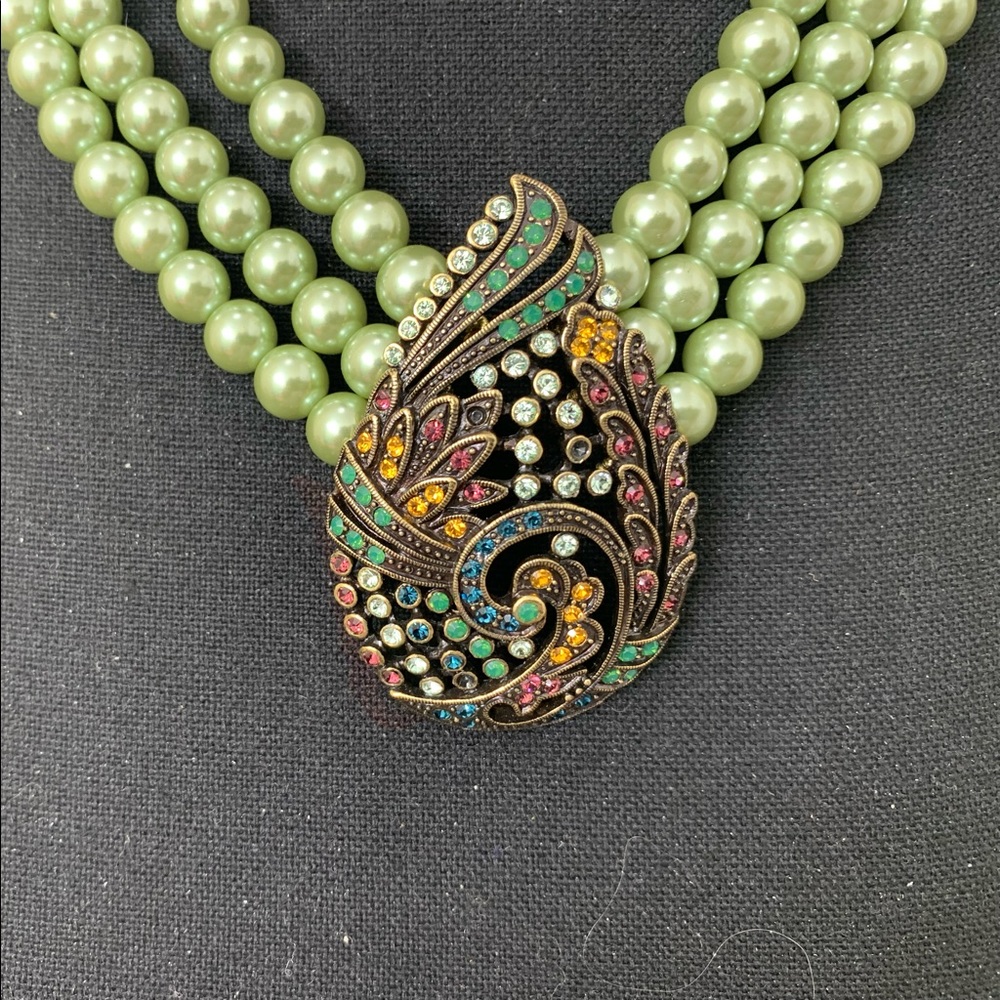 Heidi Daus TEARED TAPESTRY 3 Strand NECKLACE Paisley - Picture 3 of 10
